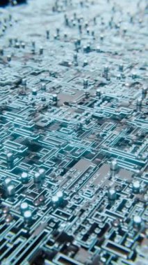 Gelişmiş Mikroçip Bir Anakart 3D döngü Video Bağlanıyor