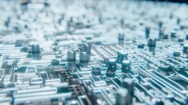 Gelişmiş Mikroçip Bir Anakart 3D döngü Video Bağlanıyor