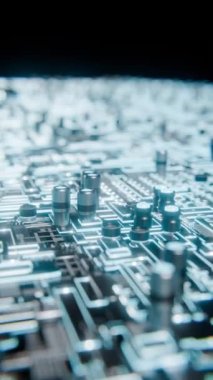 Gelişmiş Mikroçip Bir Anakart 3D döngü Video Bağlanıyor