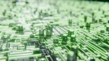 Gelişmiş Mikroçip Bir Anakart 3D döngü Video Bağlanıyor