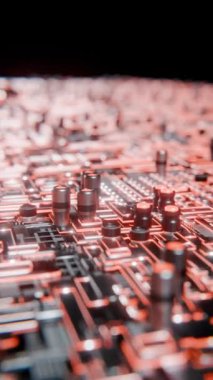 Gelişmiş Mikroçip Bir Anakart 3D döngü Video Bağlanıyor