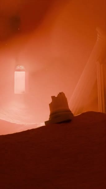 Двері Серед Пустельної Бурі Кінематографічні Кадри — стокове відео