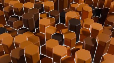 Altıgenlerin 3d animasyon arkaplanı tatmin edici bir video içinde