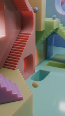 Kaydırma Topları Döngüsü 3 boyutlu animasyon merdivenleri