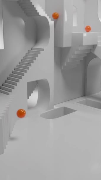 Slide Balls Loop Animációs Lépcső — Stock videók
