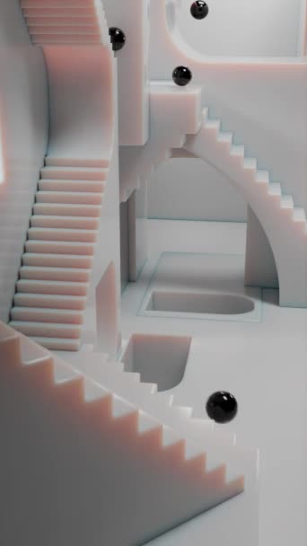 Slide Balls Loop Animációs Lépcső — Stock videók