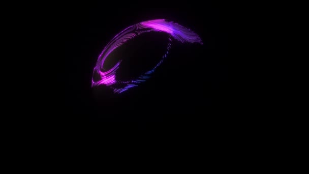 Abstract Neon Background Glowing Line Pink Blue Moving — Stock Video