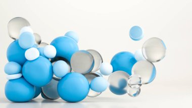 3D rengarenk şekiller oluşturma yüzen arkaplan