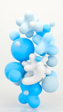 3D rengarenk şekiller oluşturma yüzen arkaplan