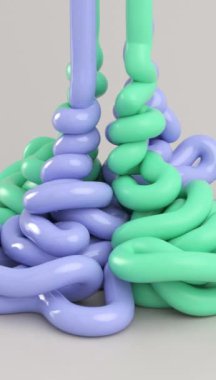 Hareketli renkli ipler 3d döngü canlandırması