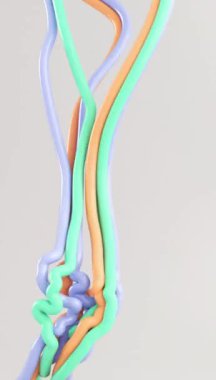 Hareketli renkli ipler 3d döngü canlandırması
