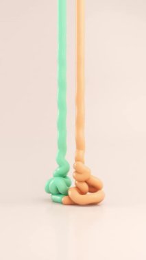 Hareketli renkli ipler 3d döngü canlandırması