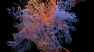 3d soyut arkaplan, çizgiler ve noktalar hareket ediyor