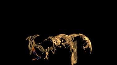 3d soyut arkaplan, çizgiler ve noktalar hareket ediyor