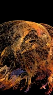 3d soyut arkaplan, çizgiler ve noktalar hareket ediyor