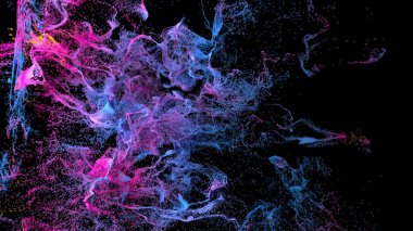 3d soyut arkaplan, çizgiler ve noktalar