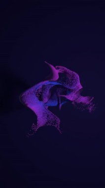 3d soyut arkaplan, parçacıklar hareket ediyor