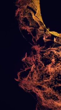 3d soyut arkaplan, parçacıklar hareket ediyor