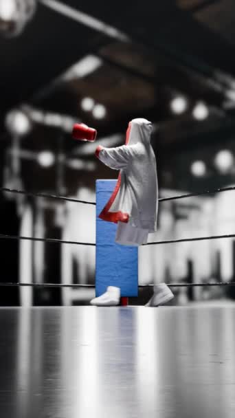 Osynliga Boxers Kläder Rör Sig Intensiv Träning — Stockvideo