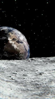 Ay yüzeyindeki mutlu astronot döngüsü animasyonu. Tatmin Edici Video.
