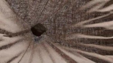 Gerçekçi kumaş 3 boyutlu animasyona taş düşüyor.