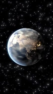 Dünya dönüyor, gündüz ve gece döngüsü animasyon 3 boyutlu canlandırma