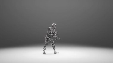 Dans eden soyut adam döngüsü 4K Canlandırması