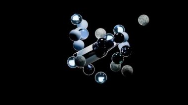 3B döngü geometrik şekiller koyu animasyon