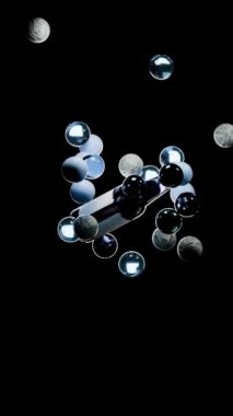 3B döngü geometrik şekiller koyu animasyon