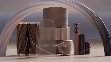 3B görüntüleme döngüsü geometrik arkaplanı