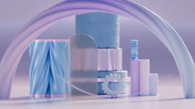 3B görüntüleme döngüsü geometrik arkaplanı