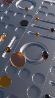 Hareket halindeki renkli geometrik şekillerin 3 boyutlu animasyonu