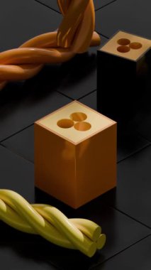 Hareket halindeki rengarenk şekillerin 3 boyutlu animasyonu