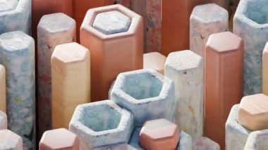 Altıgenlerin 3d animasyon arkaplanı tatmin edici bir video içinde