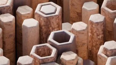 Altıgenlerin 3d animasyon arkaplanı tatmin edici bir video içinde