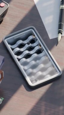 Cep telefonu 3D teknoloji konsepti 3D animasyon döngüsü