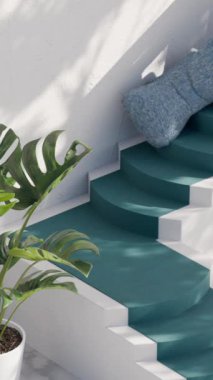 Geometrik Şekiller Merdivenlerden Düşen Yastıklar