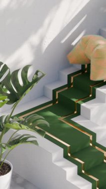Geometrik Şekiller Merdivenlerden Düşen Yastıklar