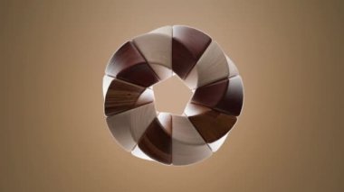 Alternatif toprak dokuları ve düzgün döngü hareketleriyle üç boyutlu büyüleyici bir torus..