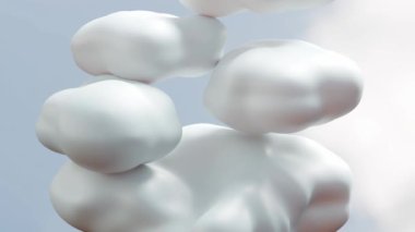 3 boyutlu döngü Bulutların üzerine düşen baloncukları tatmin eder
