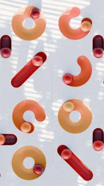 Geometrik toplar yolu 3D canlandırma döngüsü