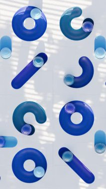 Geometrik toplar yolu 3D canlandırma döngüsü