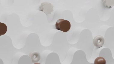 Geometrik şekiller yolu 3B canlandırma döngüsü