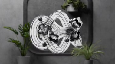 3B soyut mermer çalışma döngüsü