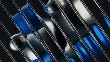 Cam panellerin arkasında Mavi Asgari Akışkanlık 3B şekiller