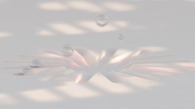 Şeffaf pastel kürelerin yumuşak ve soyut bir ortamda ritmik bir şekilde döndüğü bir minimalist 3D animasyon döngüsü. Arkaplan, hareket grafikleri, VJ döngüleri veya sakinleştirici görsel içerik için mükemmel.