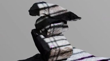 Tatmin edici üç boyutlu Neon Işıkları Döngüsü Kayaların Üzerinde Dans Et