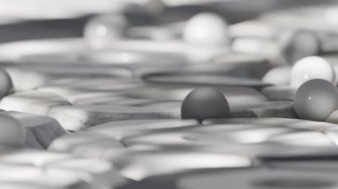 Döngü içinde küreleri olan 3D altıgen platformlar