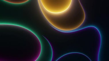 Parlak renk akışına sahip 3B soyut neon dalgalar