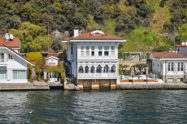 Beautiful architecture on the Bosphorus strait rich houses in Turkey